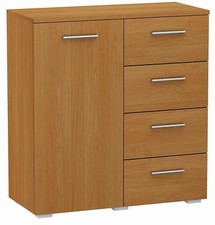 MATKAM Kommode Helena B80 x H84,5 x T35 cm, Sideboard mit 4 Schubladen Erle