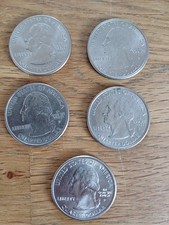 5 MÜNZEN, UNITED STATES OF AMERICA, QUARTER DOLLAR,...