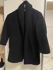 ZARA Jacke Mantel XS 34 schwarz  Kunstfell Teddyfell Kragen wie neu