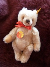 Steiff Teddybär Bär 0201/26 hellbraun beige, Knopf im Ohr, gelbe Fahne