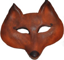 Venezianische Maske "Volpe" aus 100% Echtem Leder LARP Maskenball Augenmaske
