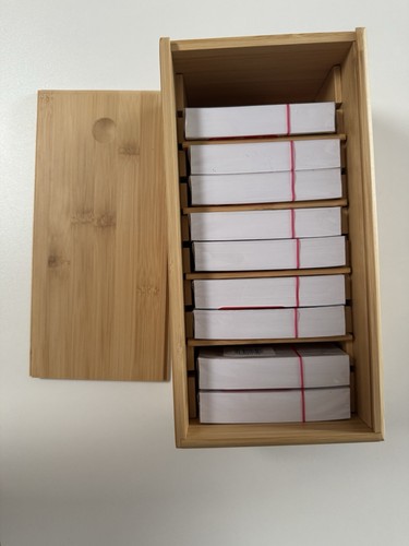 Karteikasten bambus holz - karteikasten,
