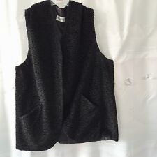 NEU SEBASTIANO Damen Weste Gr 46 Schwarz Kunstfell Taschen Futter schwarz Haken