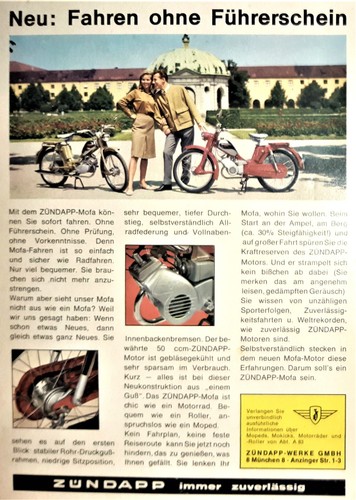 Mofa zündapp werbung - mofa,