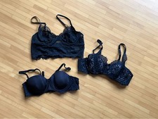 °°° Set bestehend aus 3 BH`s/Bustiers schwarz H+M und Hunkemöller Gr. 75 A °°°