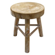 Holz Blumen Hocker Shabby white washed - 35cm - Deko Pflanzen Ständer Mini Tisch