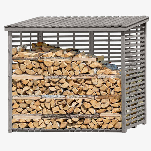 Kaminholzregal außen holz - kaminholzregal,