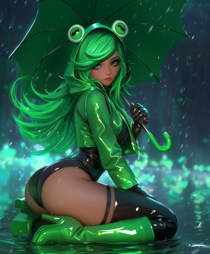 Sexy latex anime girl - anime, girl,
