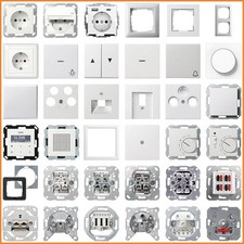 Gira System 55 Reinweiß glänzend Steckdose Schalter Wippe Taster Rahmen UP Radio