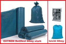 >>TOP<< Müllsäcke Müllbeutel extra stark reißfest 120L 700x1100 blau 60 od. 80my