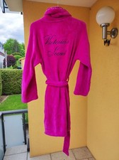Victoria Secret Damen Bademantel M/L Pink Gebraucht Leopard Morgenmantel Fleece 