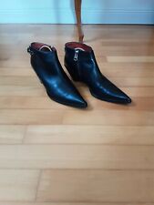 ACNE STUDIOS Stiefelette spitz Absatz Cowboy Boots schwarz Leder Gr 41 neuwertig