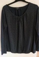 Mark Adam Blusenshirt - Gr. 42 - Damen Oberteil Bluse Blau Langarmbluse