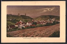 Ansichtskarte Eckartsberga i. Thür., Totalansicht mit Burgruine 