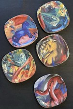 Die Tiere Des Marc Franz von Rosenthal Porzellan, 5 Teller, limit. Auflage 1995