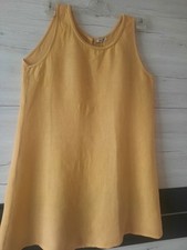 A-linie-Kleid v. Puro Lino, Leinen 100%, DE Gr. 44/ XXL, zitronegelb, gebraucht