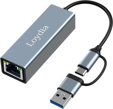 USB C auf Ethernet Adapter, USB 3.0 zu RJ45 1000Mbps Ethernet LAN Netzwerkadapte