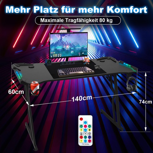 Gaming schreibtisch led - schreibtisch,