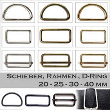 Gurtringe Gurtschieber 20–40 mm Metall Regulator Schnalle D-Ring Schieber DIY