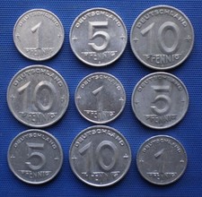 DDR : 1, 5 und 10 Pfennig 1948