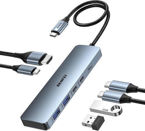 Benfei usb c hub - 6-in-1,