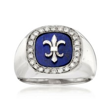 Natürlich Lapislazuli Edelstein Mit 925 Sterlingsilber Ring für Herren #997