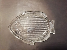 Fischplatte / Servierplatte Glas Fischteller Teller 27,5 x 21,0 cm Ofenfest USA
