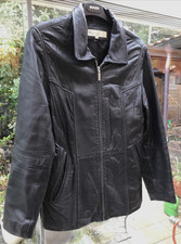 Damen Lederjacke Schwarz "Michèle Boyard" Weiches Leder Gr. 38 100% Leder #162Ak