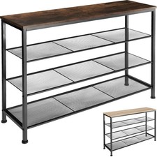 Schuhregal Holz Metall Schuhablage Schuhbank Schuhschrank Ablagefläche 4 Ebenen