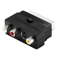 Scart auf 3x Cinch Buchsen IN/Out Umschalter + S-Video S-VHS AV Audio Video SW