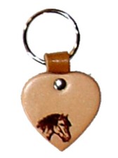 Schlüsselanhänger m. Pferdekopf Schlüsselhalter Herz-Form 3,5 cm Leder ab 3,13 €