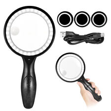 LED Lupe Leselupe 30/60fach mit Licht Beleuchtung Vergrößerungsglas,Juwelierlupe