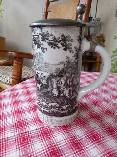 Vintage porzellan bierkrug mit - vintage,