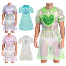 Herren Sissy Kleid Satin