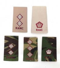 Royal Army Medical Corps RAMC Rangfolien verschiedene Ränge und Tarnfarben - gebraucht