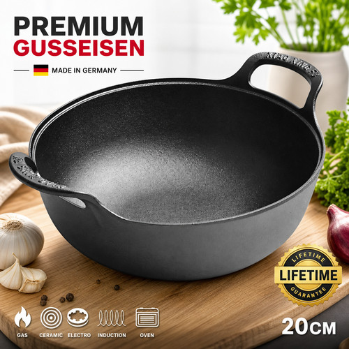 Gusseisen wok pfanne 20cm - gusseisen,