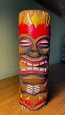 Tiki Maori Figuren Skulptur Pfahl Deko Holz Exotisch Hawaii Deko 25 cm