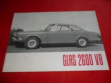 GLAS 2600 V8 Prospektblatt Brochure Salessheet Depliant Folleto von 1965