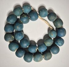 Strang alte Glasperlen Jatim beads helles blau Jember Java Indonesien 694