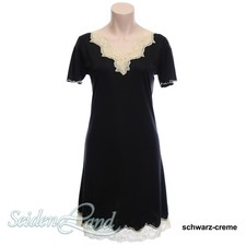 Seidennachthemd Kurzarm Seidenmix Mahe schwarz oder rosa von Nightdreams