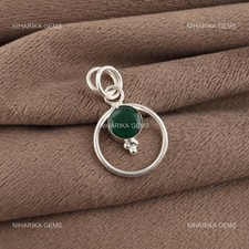 925 Silber Rund Grün Onyx