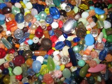 GLASPERLEN MIX  100 g böhmische Perlen zwischen 2 - 8 mm bunte Mischung Reste