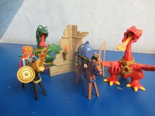 2x Grosse Drache Ruine 2 Ritter Pferd  zu 3666  3269 Ritterburg Playmobil 7754