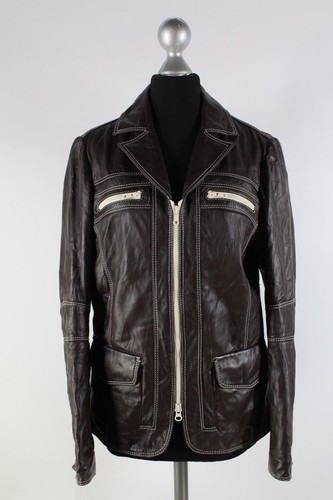 Heine braune leder jacke - heine, leder-jacke