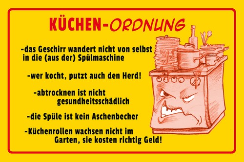 Blechschild 18x12 küchen - blechschild,