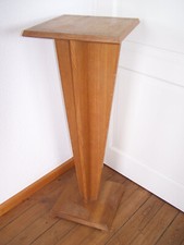 Alte Blumensäule / Postament für Bronzefigur etc. in Eiche Bauhaus / Art Deco