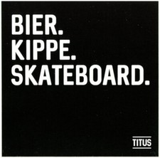 Titus Skateboard Sticker Weiß