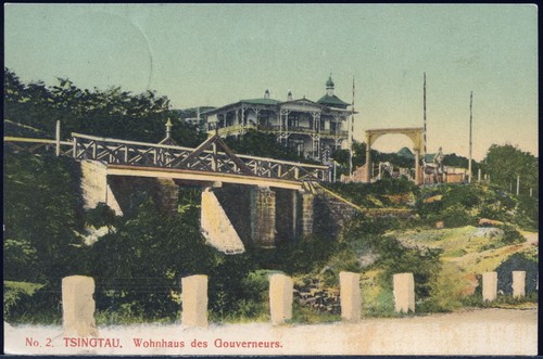 Kiautschou 1908 wohnhaus - ak,