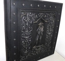 Groß Ofengussplatte Ofen Platte Gussplatte Ofenplatte Relief Wanderer Zimmermann