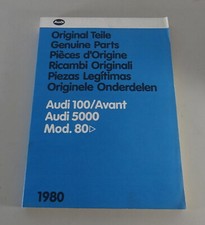 Bildkatalog Teilekatalog Audi 100 C2 Typ 43 / Avant Modelljahr 1980 Ausgabe 1980